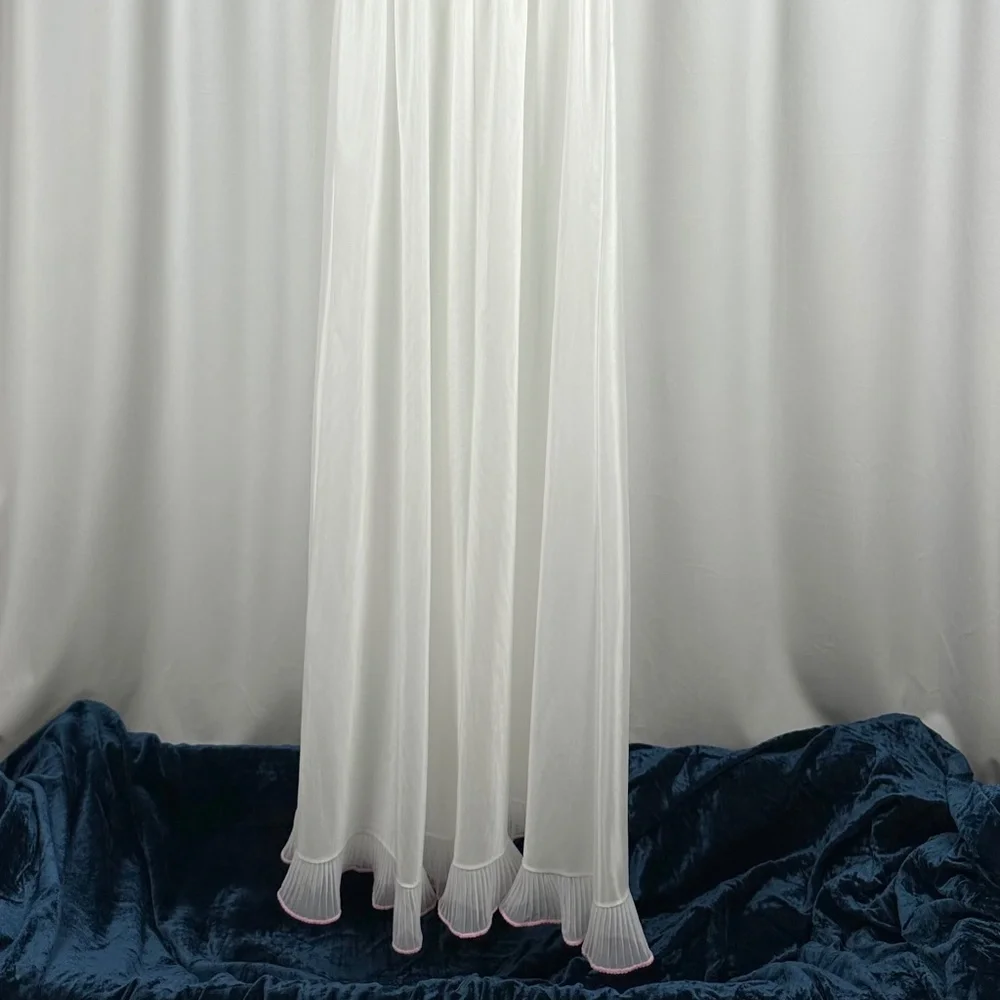 Vintage Bloomies Ivory Ruffle Nightgown Romantic Maxi Small - Picture 11 of 16